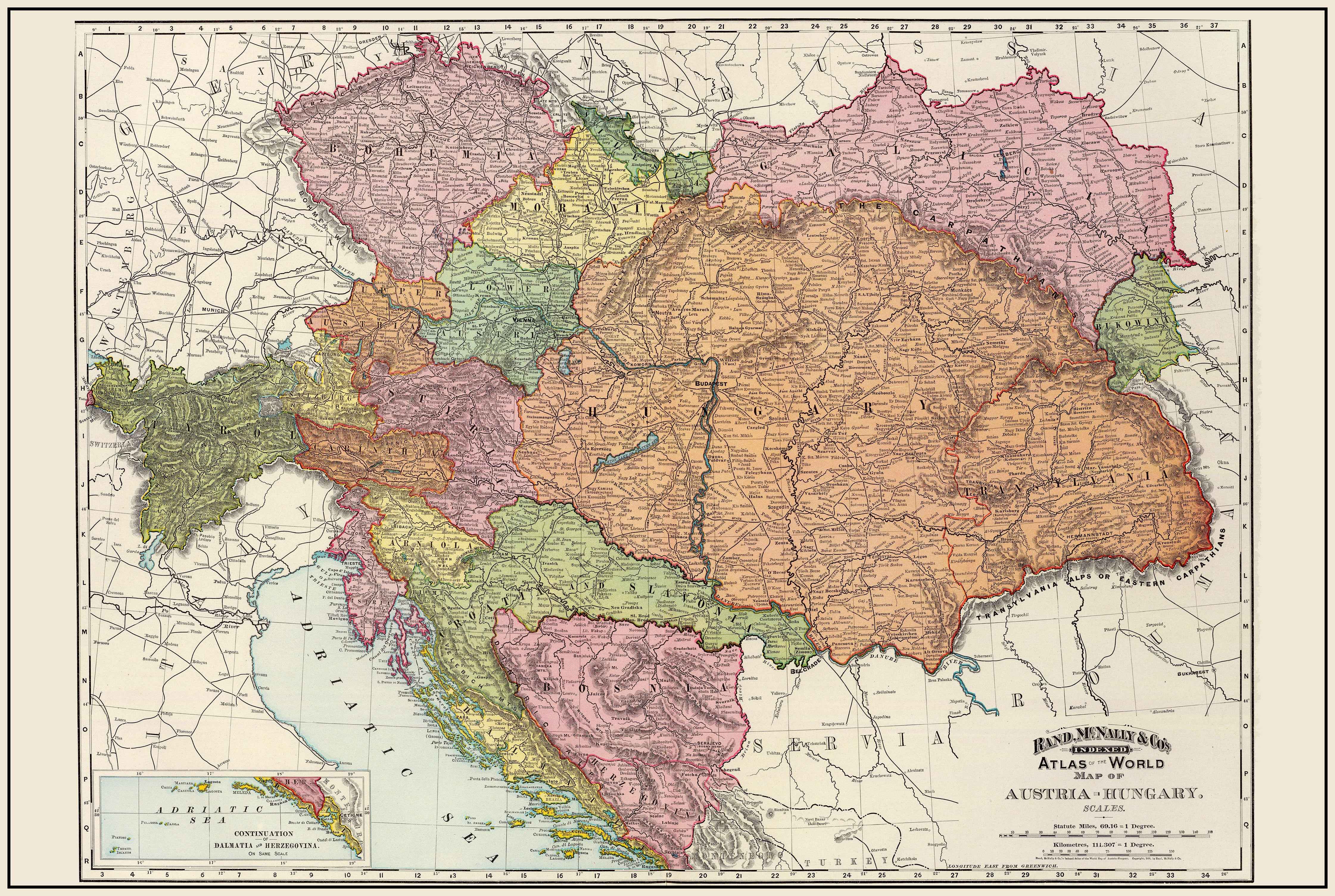 Austria-Hungary 1897 - Historical Map of the Dual Monarchy - Strategy Maps